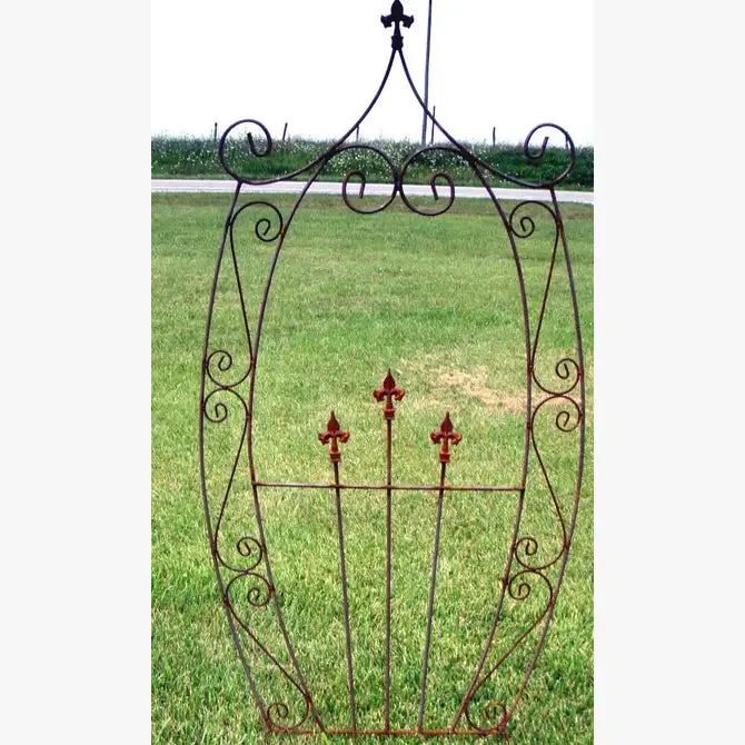 Wrought Iron Carriage Dancy Trellis Plant Support Gate Decor