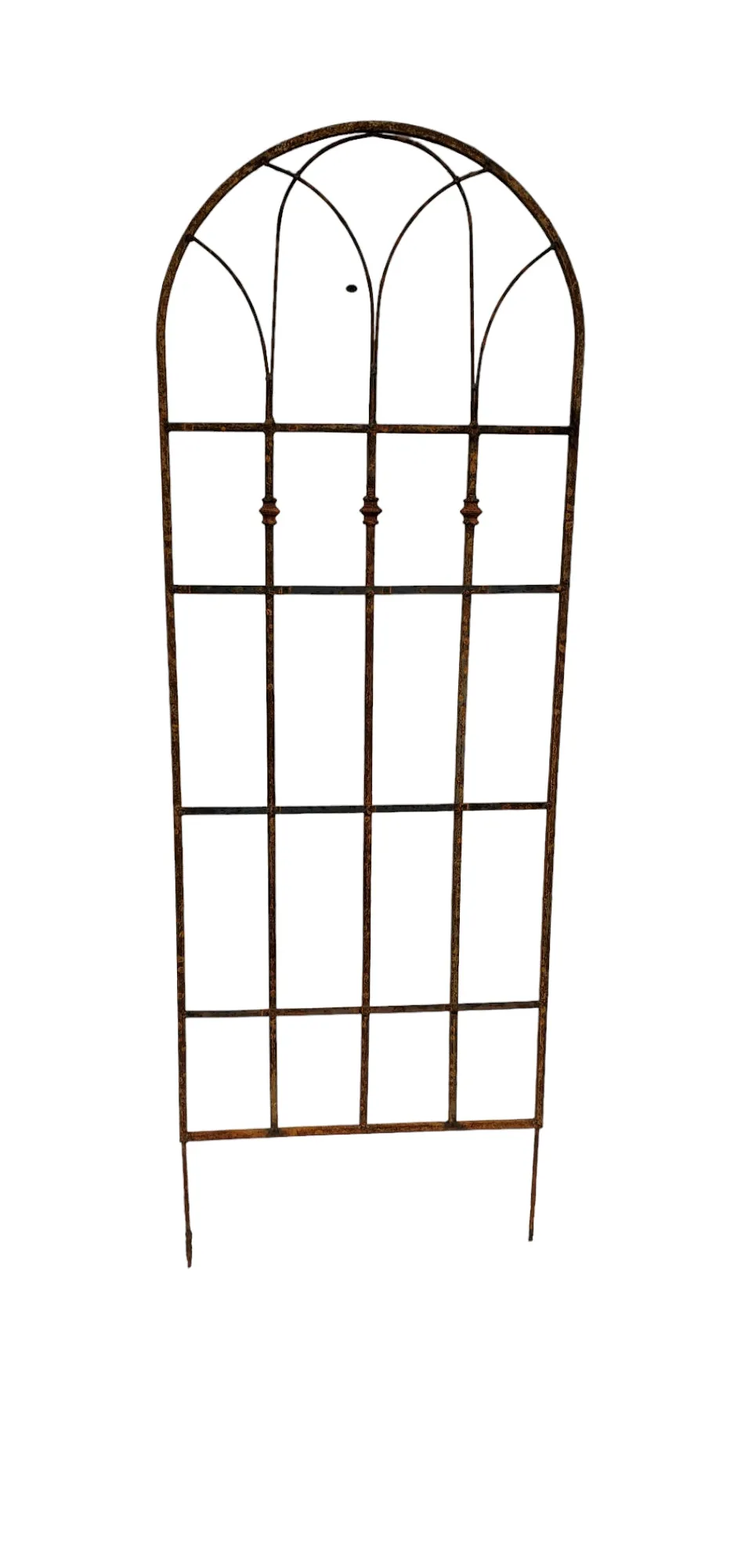 Wrought Iron Charlotte Trellis with Cast Pieces Welded dried flower branch  