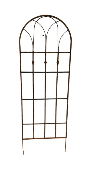Wrought Iron Charlotte Trellis with Cast Pieces Welded dried flower branch  