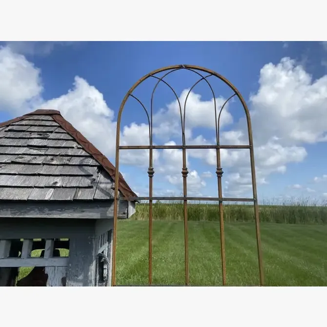 Wrought Iron Charlotte Trellis with Cast Pieces Welded