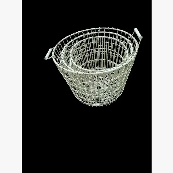 Wrought Iron Deep Bushel Baskets Set of 3