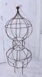Wrought Iron Double Topiary with Ball on Top Obelisk