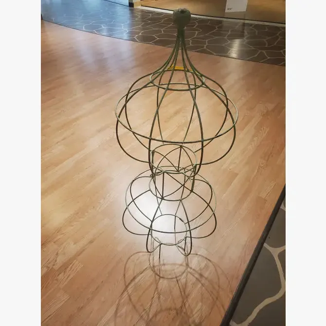 Wrought Iron Double Topiary with Ball on Top Obelisk