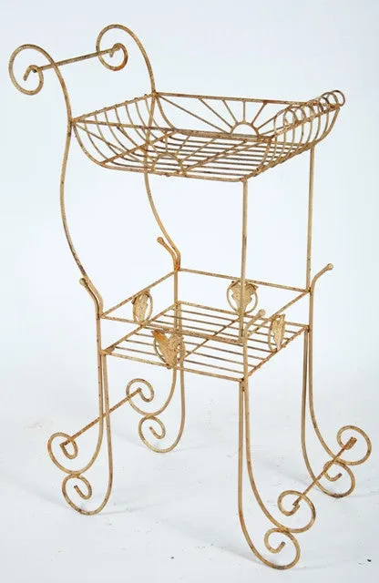 Wrought Iron Elegant 2 Tier Rack dried flower branch  