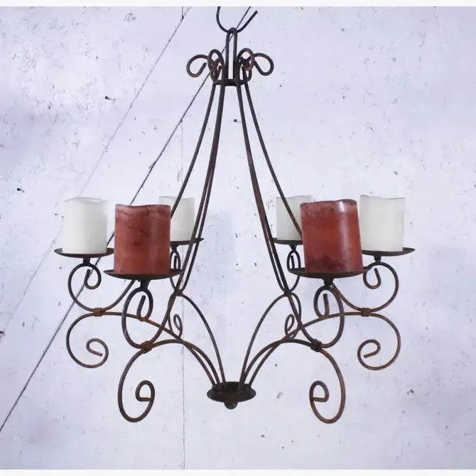 Wrought Iron Elegant Candelabra with Ball Bottom
