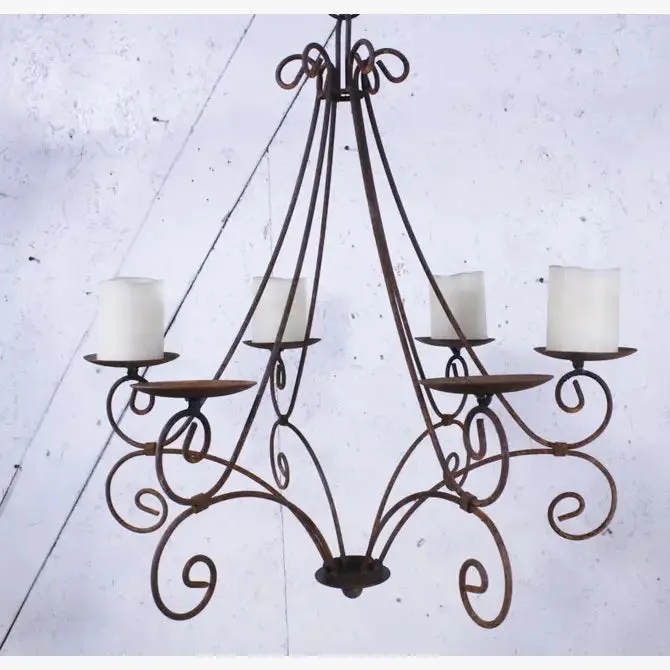 Wrought Iron Elegant Candelabra with Ball Bottom