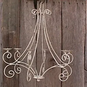 Wrought Iron Elegant Candelabra with Ball Bottom dried flower branch  