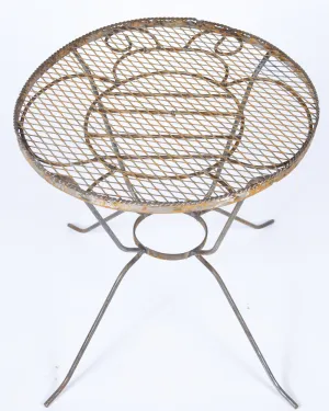 Wrought Iron Exterior Bee Side Table dried flower branch  