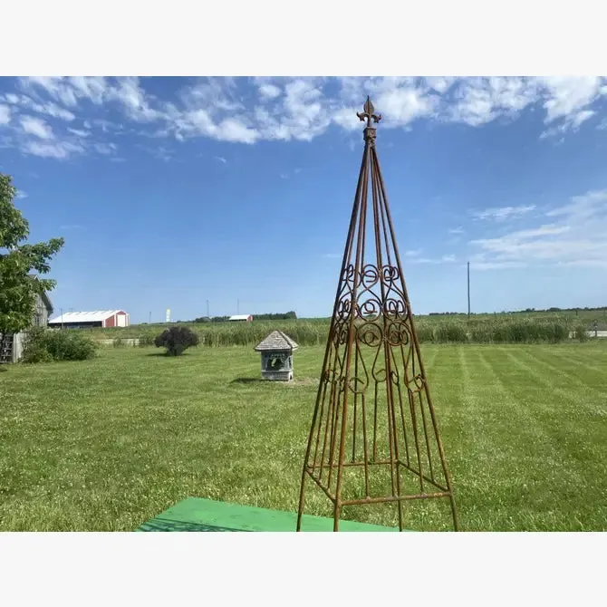 Wrought Iron Fancy Decorative Obelisk Scroll Set of 3