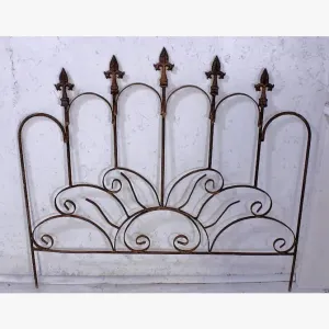 Wrought Iron Fence or Trellis Sun Fence Vintage Looks dried flower branch  