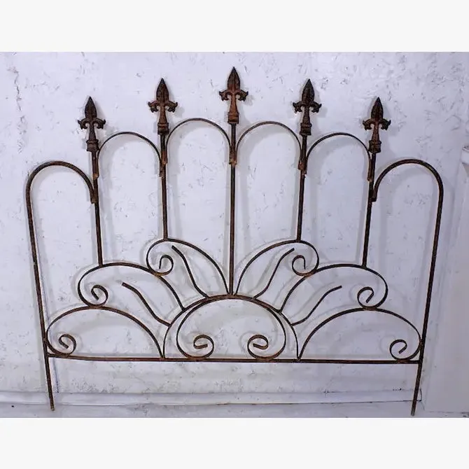 Wrought Iron Fence or Trellis Sun Fence Vintage Looks dried flower branch  