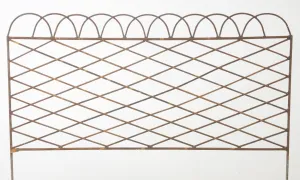Wrought Iron Fence with XX's Pattern dried flower branch  