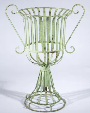 Wrought Iron Giant Strap Urn dried flower branch  