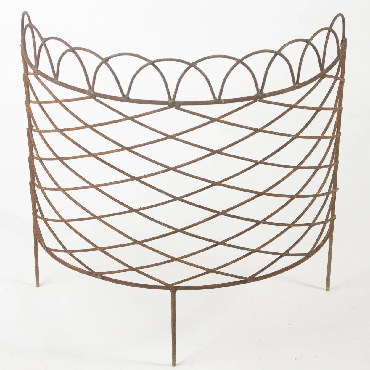Wrought Iron Half Circle Fence dried flower branch  