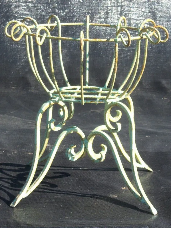 Wrought Iron Heavy Short Planter Stand dried flower branch  