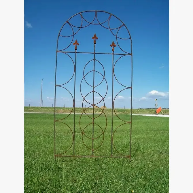 Wrought Iron Hoop & Arrow Garden Trellis