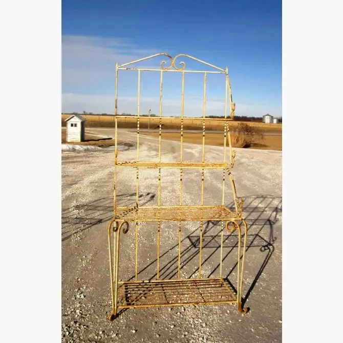 Wrought Iron Large Baker's Rack Display Rack Shelves dried flower branch  