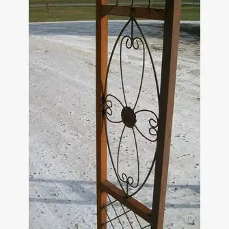 Wrought Iron Medallion Flower Arbor
