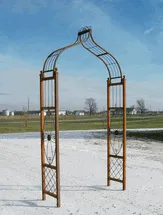 Wrought Iron Medallion Flower Arbor dried flower branch  