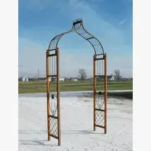 Wrought Iron Medallion Flower Arbor