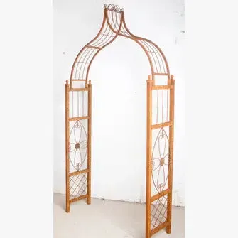 Wrought Iron Medallion Flower Arbor