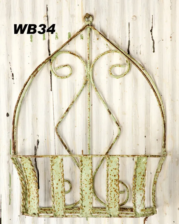 Wrought Iron Metal Planter Basket dried flower branch  