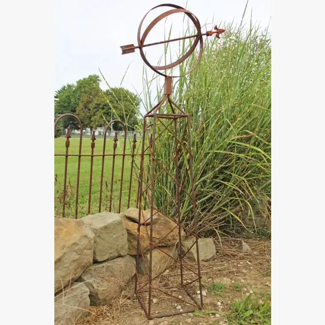 Wrought Iron Military Trellis Sundial Topiary Set of 5