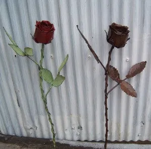 Wrought Iron Mini Single Rose dried flower branch  
