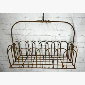 Wrought Iron Rectangle Basket with Handle Planter Basket dried flower branch  