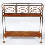 Wrought Iron Rectangle Tin Bottom Plant Stand Display Rack dried flower branch  