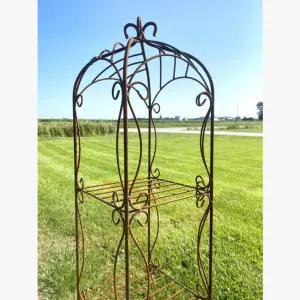 Wrought Iron Single Curl Fancy 4 Tier Shelf Store Display dried flower branch  