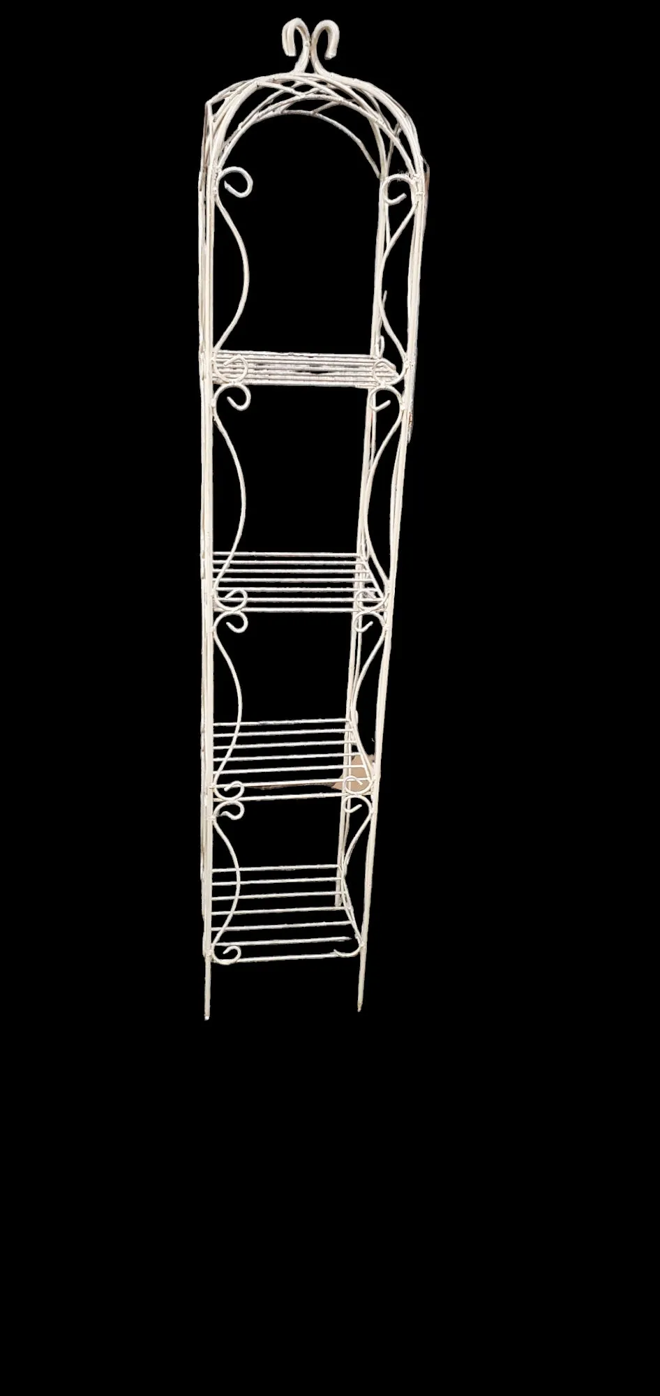 Wrought Iron Single Curl Fancy 4 Tier Shelf Store Display