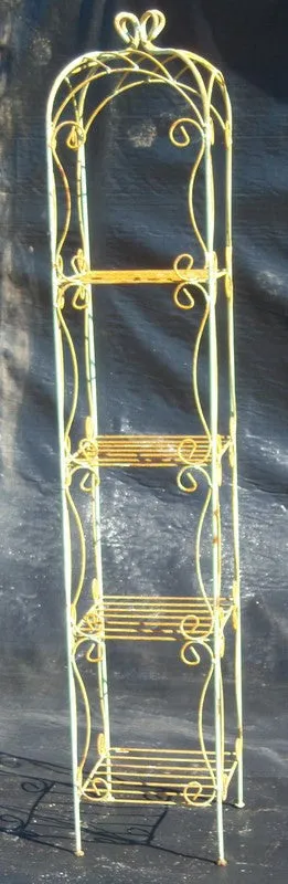 Wrought Iron Single Curl Fancy 4 Tier Shelf Store Display