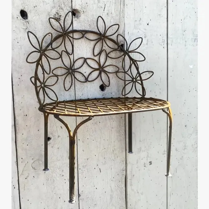 Wrought Iron Small Wrought Iron Daisey Bench