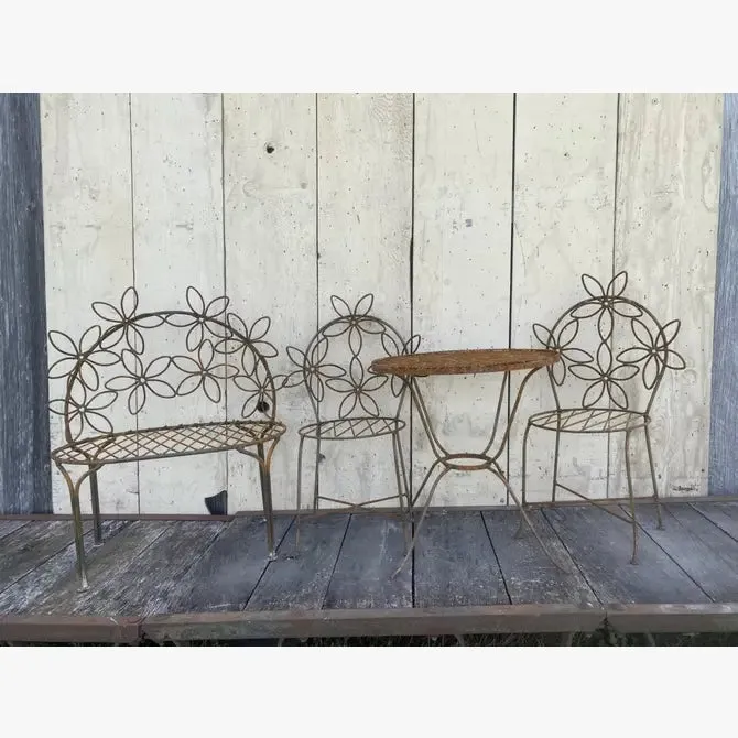 Wrought Iron Small Wrought Iron Daisey Bench