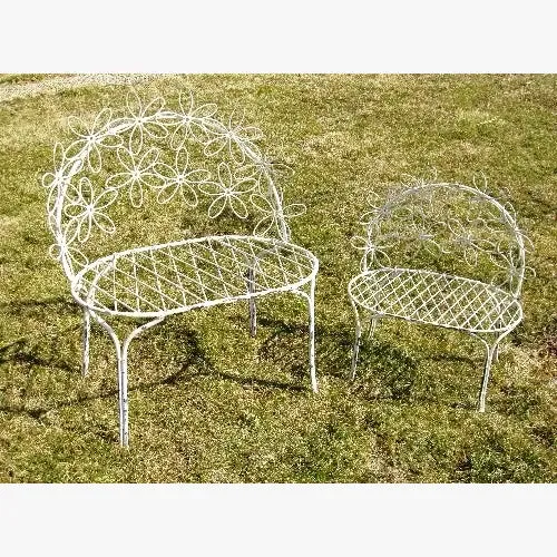 Wrought Iron Small Wrought Iron Daisey Bench