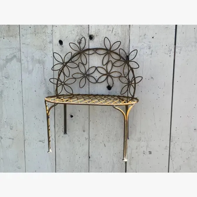 Wrought Iron Small Wrought Iron Daisey Bench