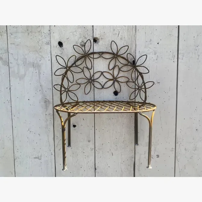 Wrought Iron Small Wrought Iron Daisey Bench