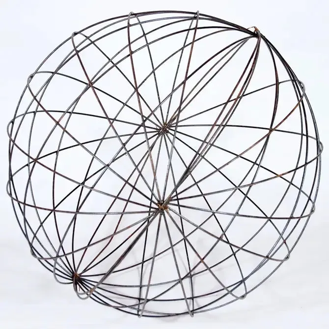 Wrought Iron Sphere Round Balls Set of 3 dried flower branch  