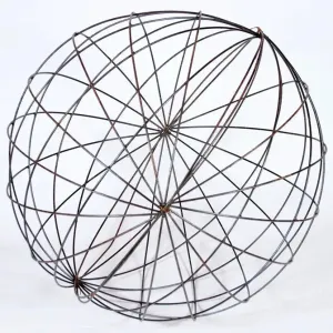 Wrought Iron Sphere Round Balls Set of 3 dried flower branch  