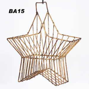 Wrought Iron Star Basket dried flower branch  