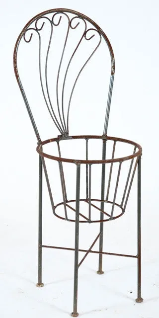 Wrought Iron Swirl Pot Chair Planting Frame Wire dried flower branch  