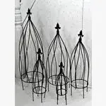 Wrought Iron Swirl with Finial Topiaries Set of 5