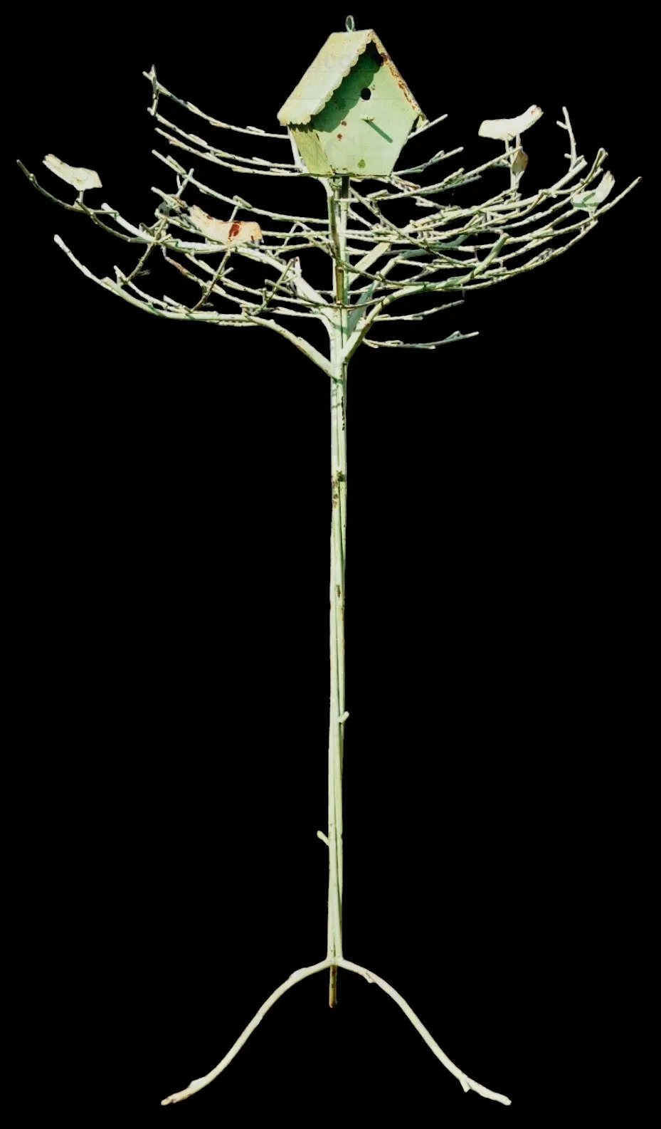 Wrought Iron Tree Birdhouse with Birds
