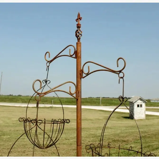 Wrought Iron Tree with 3 Basket Decorative Stand