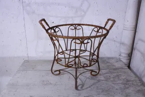 Wrought Iron Twisted Metal Planter with Handles Decorative dried flower branch  