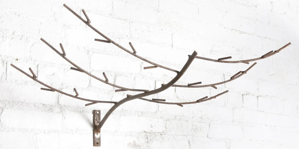 Wrought Iron Wall Hanging Plain Limb w/ Bracket for Hanging dried flower branch  