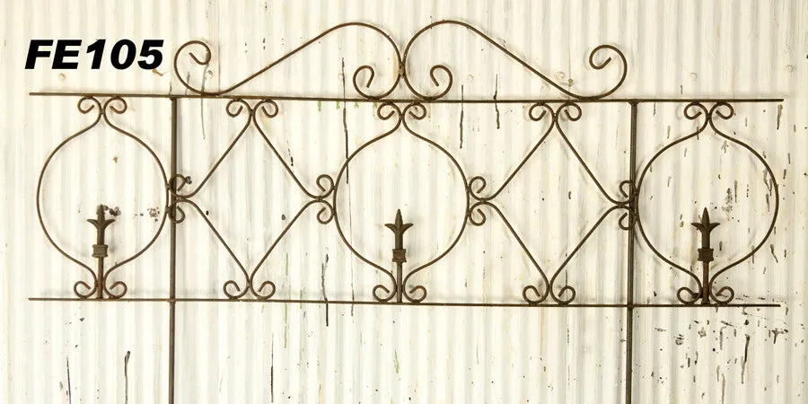 Wrought Iron Widows Walk Fence Elegant Edging Border dried flower branch  