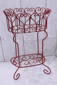 Wrought Iron 29" Helen Heart Oval Plant Stand Rustic Style
