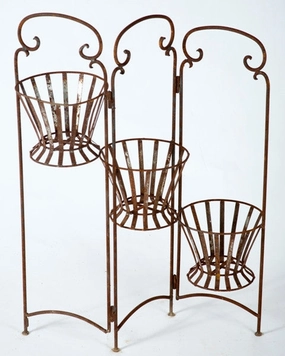 Wrought Iron 3 Fold Basket Strap cactus succulent plant  
